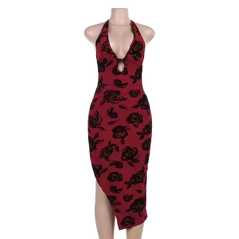 Rose Print Sexy Halter Bodycon Dress Backless Summer Vacation Style Fashion Chic Mini Dresses Elegant Lady Outfits
Rose Print Sexy Halter Bodycon Dress Backless Summer Vacation Style Fashion Chic Mini Dresses Elegant Lady Outfits
