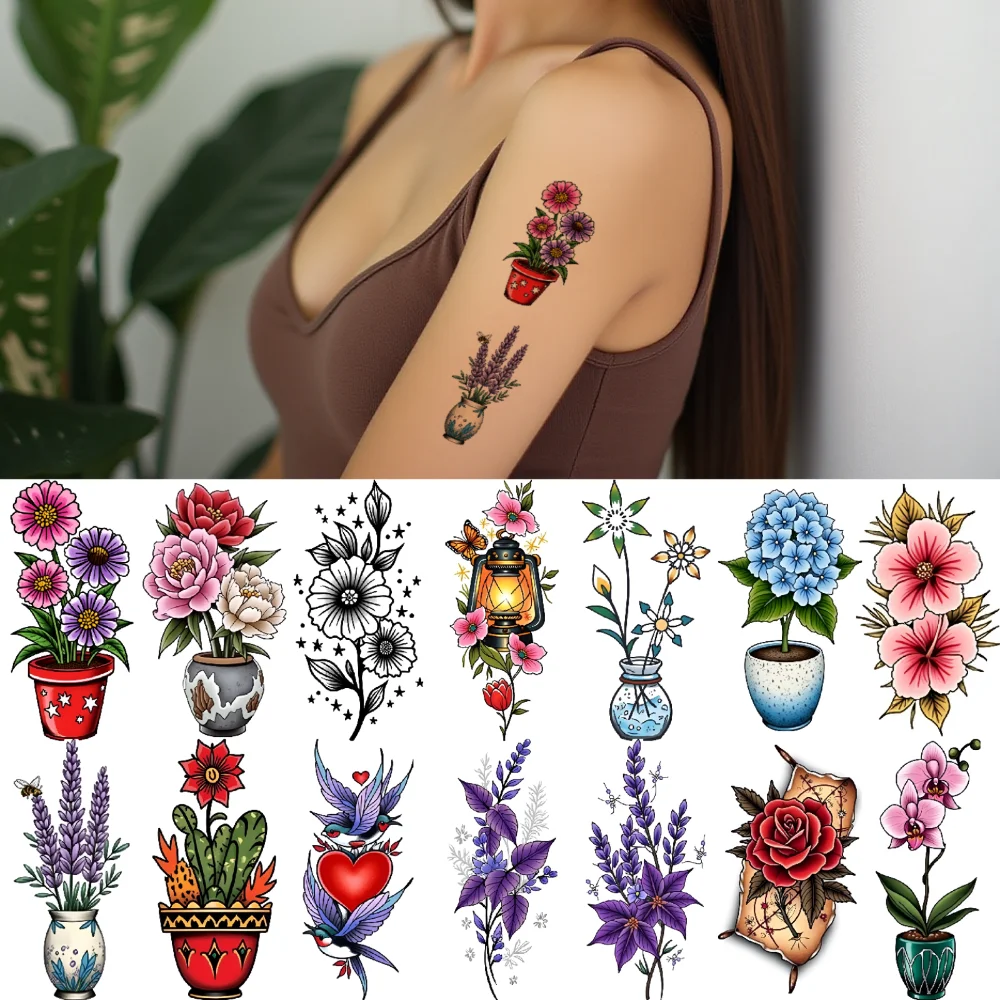 28pcs Temporary Tattoo Lavender Waterproof Long-lasting Body Stickers Heart With Wings Colorful Blossoms For Adults Chest
28pcs Temporary Tattoo Lavender Waterproof Long-lasting Body Stickers Heart With Wings Colorful Blossoms For Adults Chest