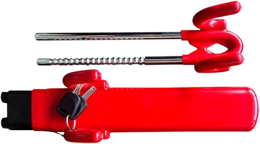 Замок рулевого колеса автомобиля, регулируемый сверхмощный с 2 ключами, противоугонное устройство с двойными крючками для автомобилей, внедорожников, грузовиков (красный)
Замок рулевого колеса автомобиля, регулируемый сверхмощный с 2 ключами, противоугонное устройство с двойными крючками для автомобилей, внедорожников, грузовиков (красный)