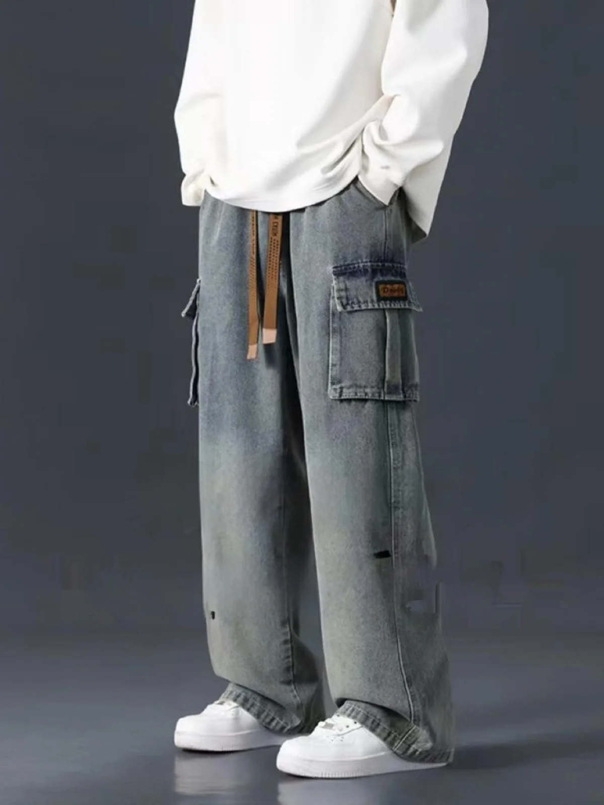plus Size Straight Leg Workwear Jeans Elastic Waist Large Capaci kets Cotton Blend Casual Loose Fit American Retro Sle
plus Size Straight Leg Workwear Jeans Elastic Waist Large Capaci kets Cotton Blend Casual Loose Fit American Retro Sle