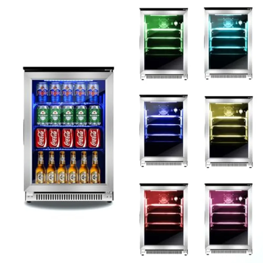 Built-in beverage refrigerator for under counter or freestanding use, stainless steel, silver, 7-color LED light, 20.1 inch, ho
Built-in beverage refrigerator for under counter or freestanding use, stainless steel, silver, 7-color LED light, 20.1 inch, ho
