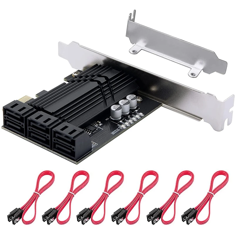 6-портовая карта Pcie X1 SATA, Карта контроллера SATA 3,0 с 6 кабелями SATA и низкопрофильным кронштейном, адаптер SATA III PCIE Gen3
6-портовая карта Pcie X1 SATA, Карта контроллера SATA 3,0 с 6 кабелями SATA и низкопрофильным кронштейном, адаптер SATA III PCIE Gen3