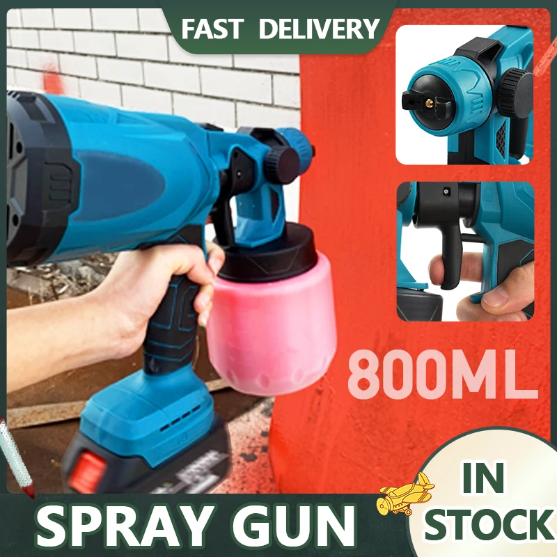 Electric Spray Gun 800ML Wireless Paint Sprayer Auto Furniture Steel Coating Airbrush Compatible For Makita 18V Battery
Electric Spray Gun 800ML Wireless Paint Sprayer Auto Furniture Steel Coating Airbrush Compatible For Makita 18V Battery
