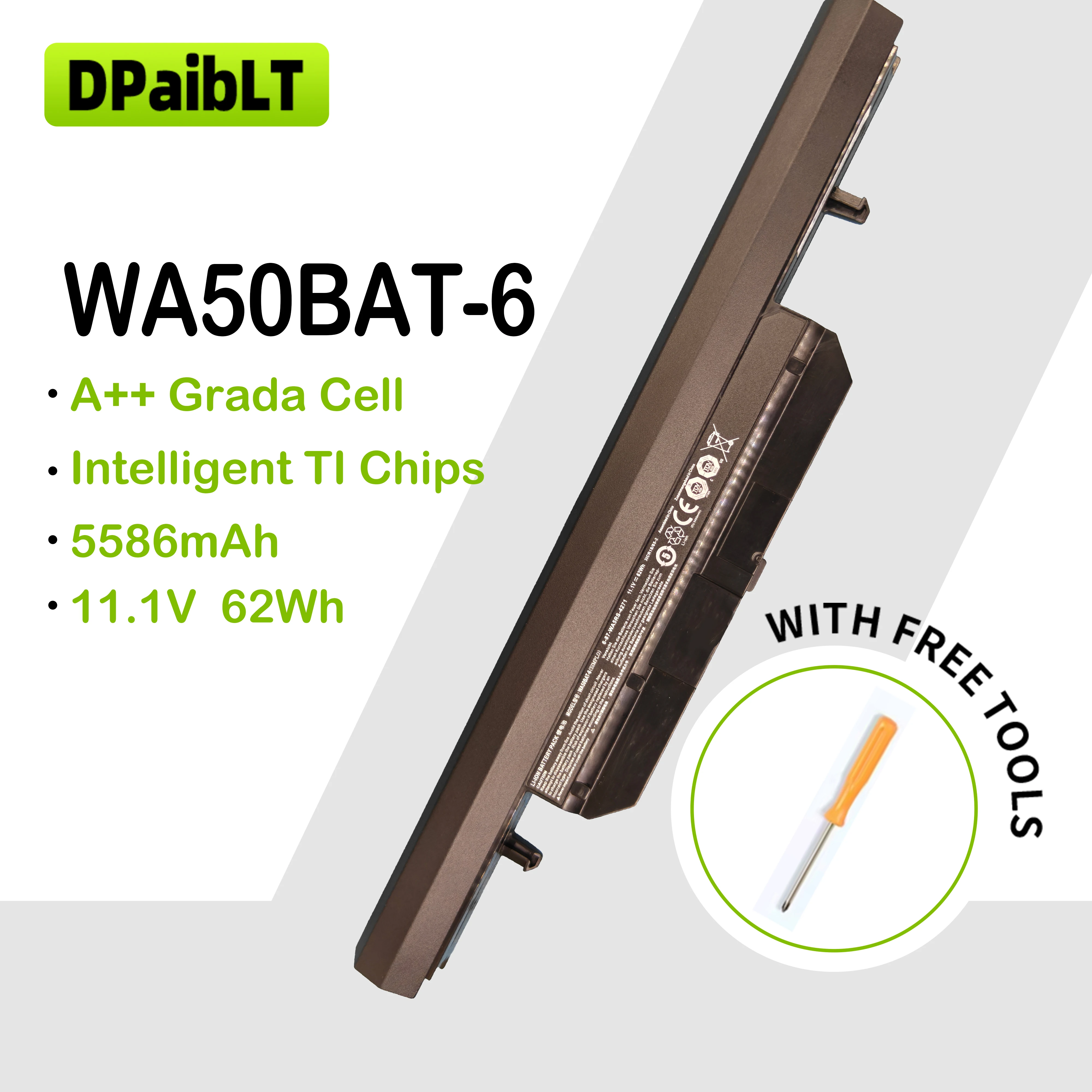DPaibLT NEW 62Wh 11.1V 5586mAh WA50BAT-6 LAPTOP BATTERY For Clevo WA50 Thunderobot G150MG mechanic M511 MG150 M510A M511
DPaibLT NEW 62Wh 11.1V 5586mAh WA50BAT-6 LAPTOP BATTERY For Clevo WA50 Thunderobot G150MG mechanic M511 MG150 M510A M511