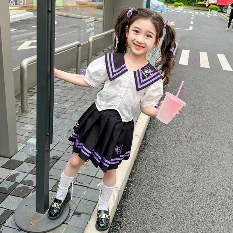 2024 Girls Summer Kuromi Dress 2Pcs Set Kawaii Sanrio Anime Babys Lapel Shirt Sweet Cute Cartoon Korean Pleated Skirt Kid Gift
2024 Girls Summer Kuromi Dress 2Pcs Set Kawaii Sanrio Anime Babys Lapel Shirt Sweet Cute Cartoon Korean Pleated Skirt Kid Gift