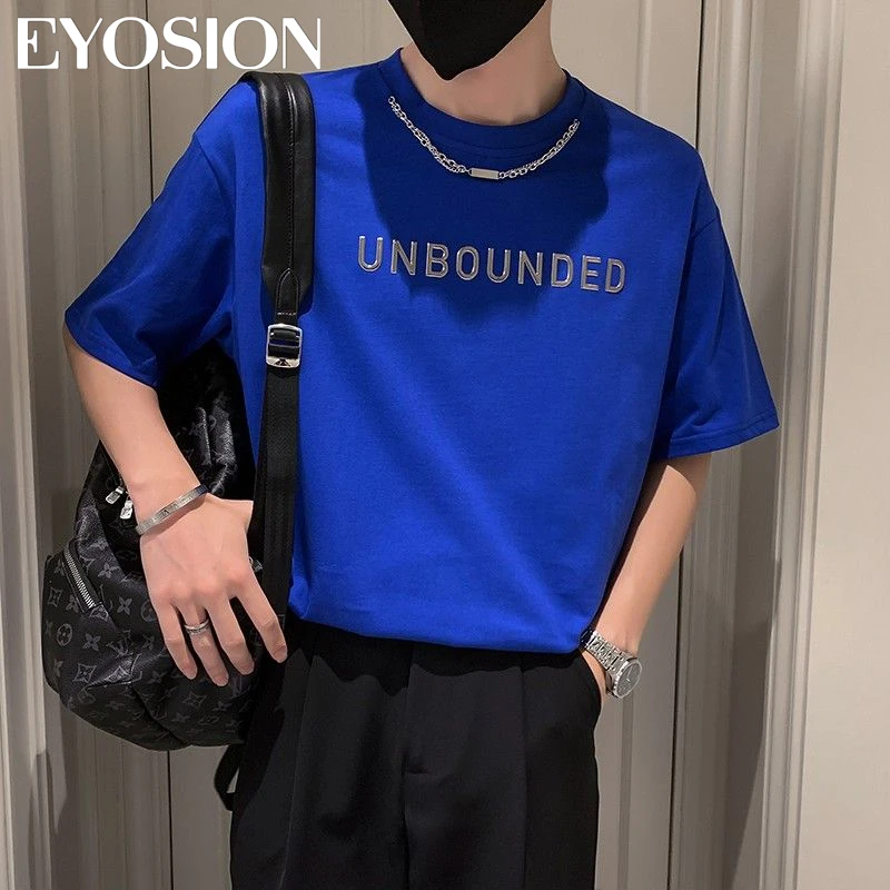 Klein Blue Men's T-shirt Round Neck Pure Cotton Necklace Summer New Korean Ins Style Short Sleeve Top Tees Male Clothing 5XL
Klein Blue Men's T-shirt Round Neck Pure Cotton Necklace Summer New Korean Ins Style Short Sleeve Top Tees Male Clothing 5XL
