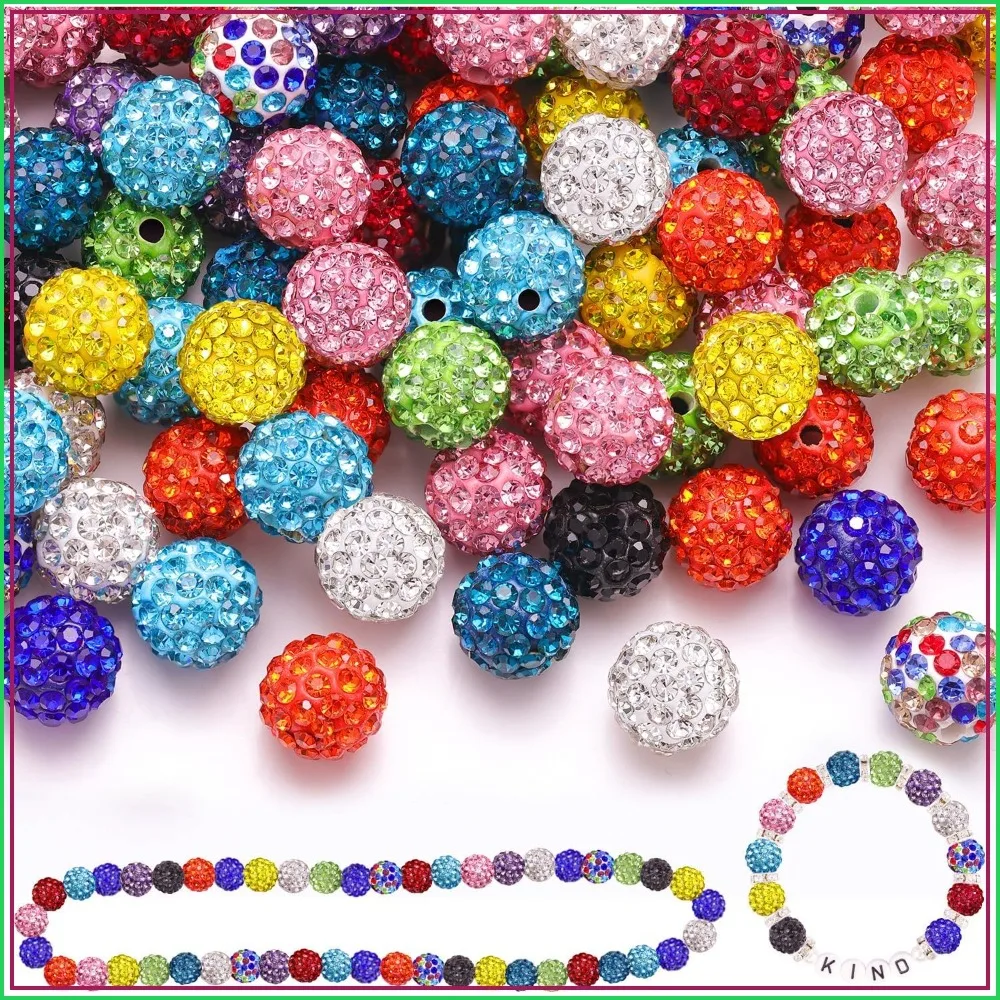 120 Pcs 10mm Rhinestone Beads for Jewelry Making, 12 Mixed Colors Shiny Round Disco Ball Beads, Crystal Clay Beads for Bracelet Necklace Earring DIY
120 Pcs 10mm Rhinestone Beads for Jewelry Making, 12 Mixed Colors Shiny Round Disco Ball Beads, Crystal Clay Beads for Bracelet Necklace Earring DIY