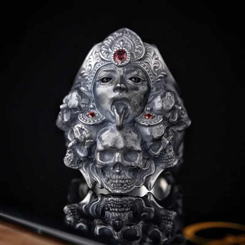 Vintage Punk Skull Ring for Men - Adjustable Open Biker Gothic Stainless Steel Finger Ring Exaggerated Personality Statement
Vintage Punk Skull Ring for Men - Adjustable Open Biker Gothic Stainless Steel Finger Ring Exaggerated Personality Statement