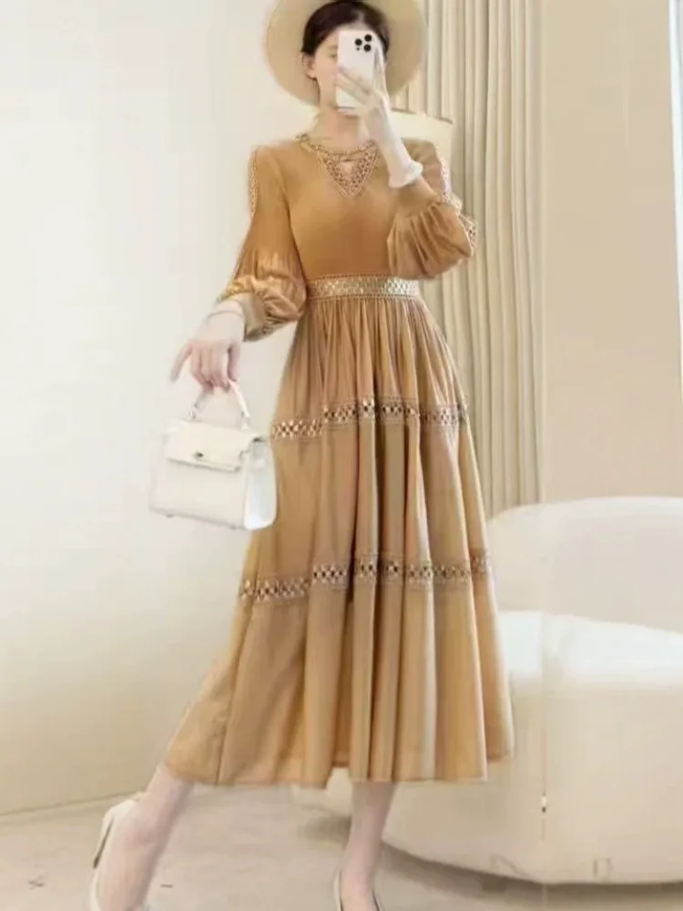 Miyake Loose Women's Dress Fashionable Slim-fitting Round Neck Solid Color Beaded Pleated Casual Dress New
Miyake Loose Women's Dress Fashionable Slim-fitting Round Neck Solid Color Beaded Pleated Casual Dress New