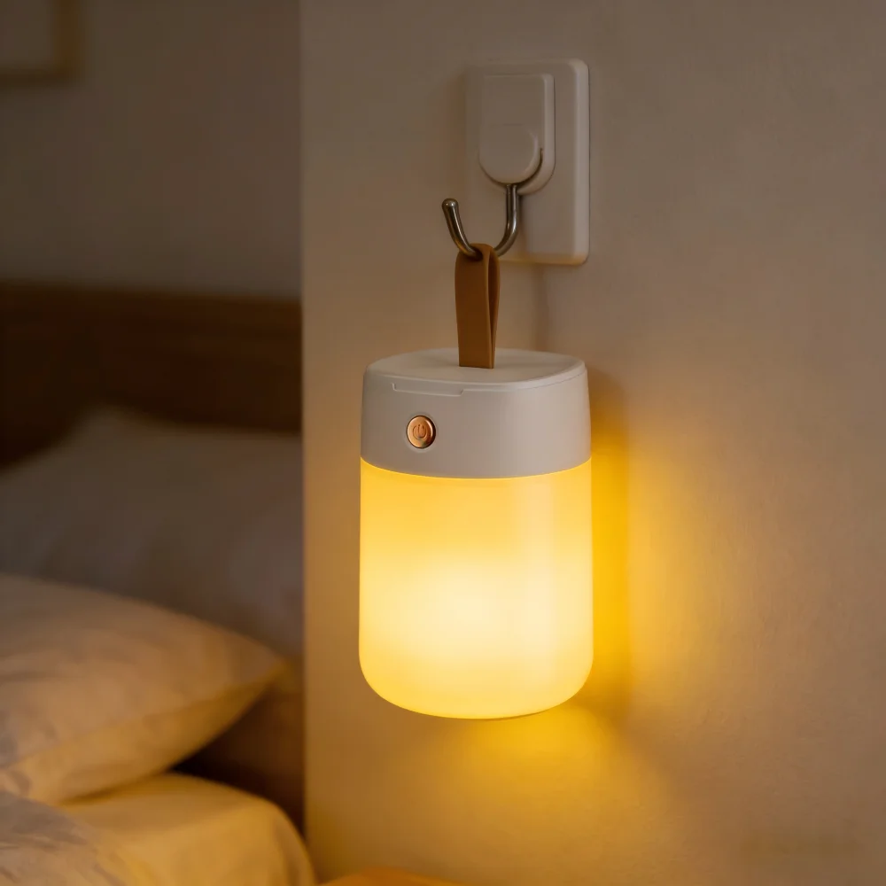New household nightlight, rechargeable, can be hung or placed on the table, with a press-type switch for infinite dimming
New household nightlight, rechargeable, can be hung or placed on the table, with a press-type switch for infinite dimming