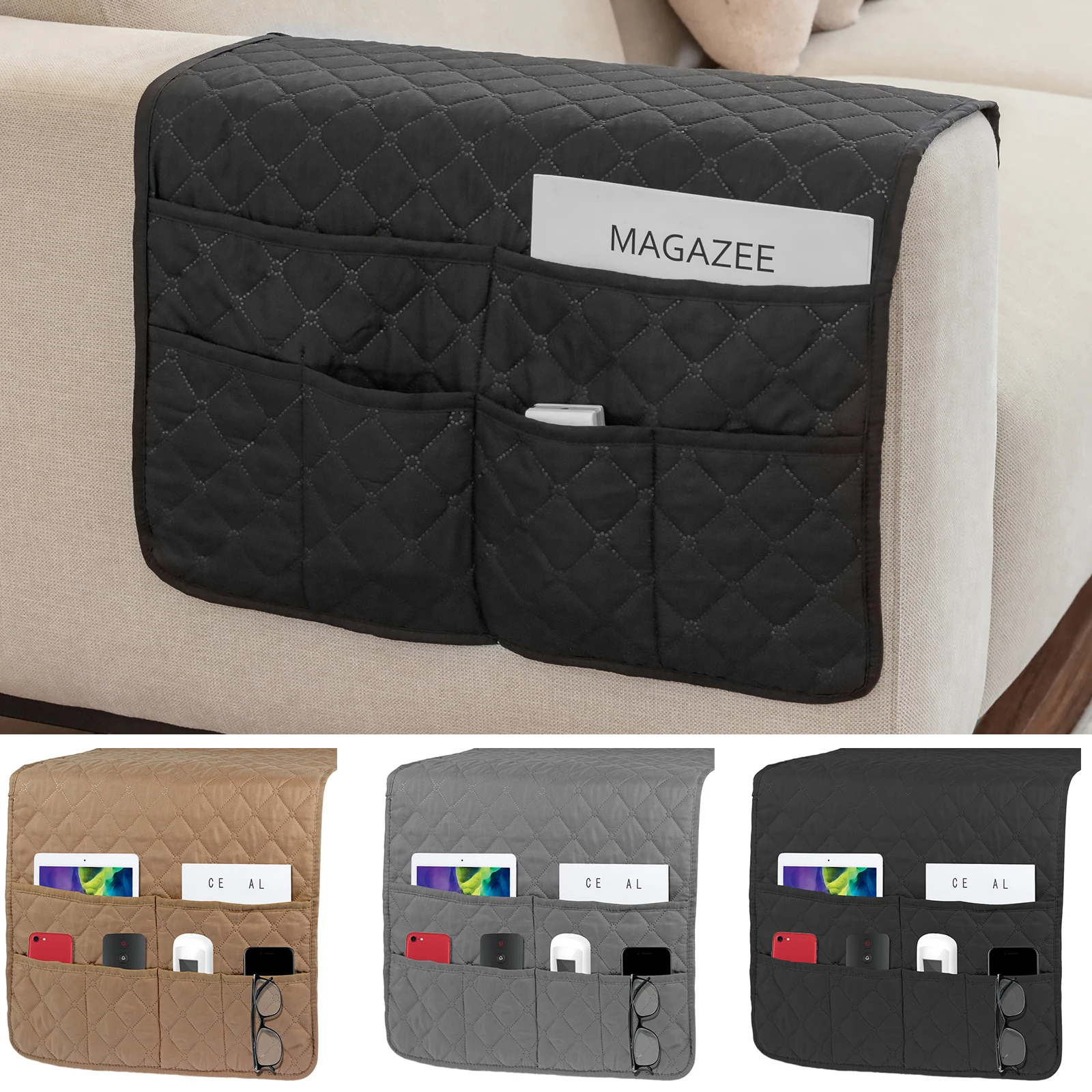 Sofa Armrest Organizer with 6 Pockets Waterproof Armrest Caddy Organizer Reusable Sofa Storage Caddy Washable Armchair Storage
Sofa Armrest Organizer with 6 Pockets Waterproof Armrest Caddy Organizer Reusable Sofa Storage Caddy Washable Armchair Storage