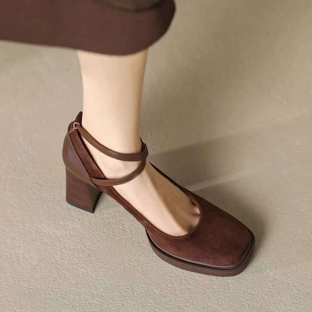 Woman Pumps Chunky High Heels Square Toe Elegant Woman Heeled Vintage Wedding Bride Party Formal Shoe Cross Strap Style Shoe
Woman Pumps Chunky High Heels Square Toe Elegant Woman Heeled Vintage Wedding Bride Party Formal Shoe Cross Strap Style Shoe
