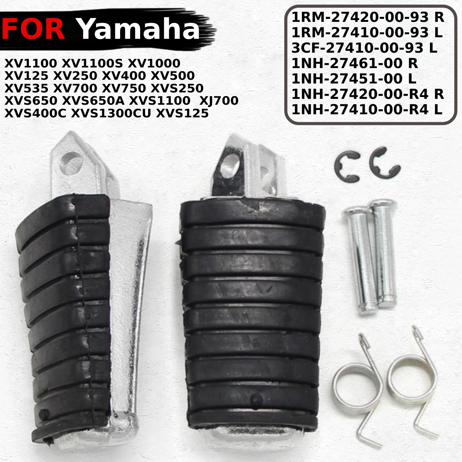 Motorcycle Footrest Pegs For Yamaha XV1100 Virago 1100 XV750 Virago 750 XV700 Virago 700 XJ700 Maxim X XVS250 Drag Star Parts
Motorcycle Footrest Pegs For Yamaha XV1100 Virago 1100 XV750 Virago 750 XV700 Virago 700 XJ700 Maxim X XVS250 Drag Star Parts