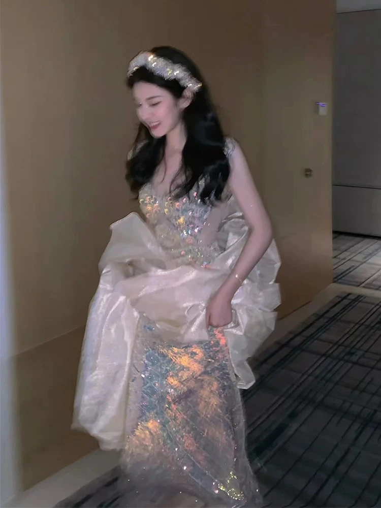 Princess Style Long Evening Gown Women's High-End Performance Outfit Sequin Ball Host Birthday Adult Ceremony Fish Tail Skirt...
Princess Style Long Evening Gown Women's High-End Performance Outfit Sequin Ball Host Birthday Adult Ceremony Fish Tail Skirt...