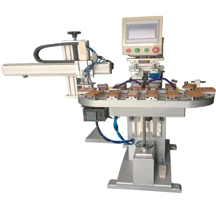 Pneumatic 2 Color Cosmetic Tube Pad Printing Machine With Rotating Fixture Converyoer
Pneumatic 2 Color Cosmetic Tube Pad Printing Machine With Rotating Fixture Converyoer