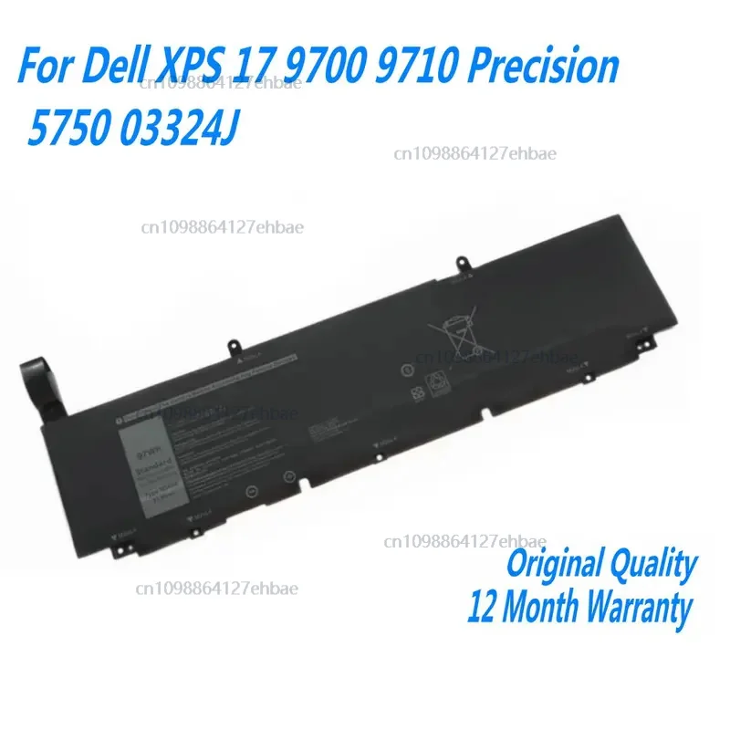 11.4V 97WH XG4K6 5XJ6R Laptop Battery For Dell XPS 17 9700 9710 9720 9730 Precision 5750 03324J 01RR3 F8CPG 0F8CPGFast delivery
11.4V 97WH XG4K6 5XJ6R Laptop Battery For Dell XPS 17 9700 9710 9720 9730 Precision 5750 03324J 01RR3 F8CPG 0F8CPGFast delivery