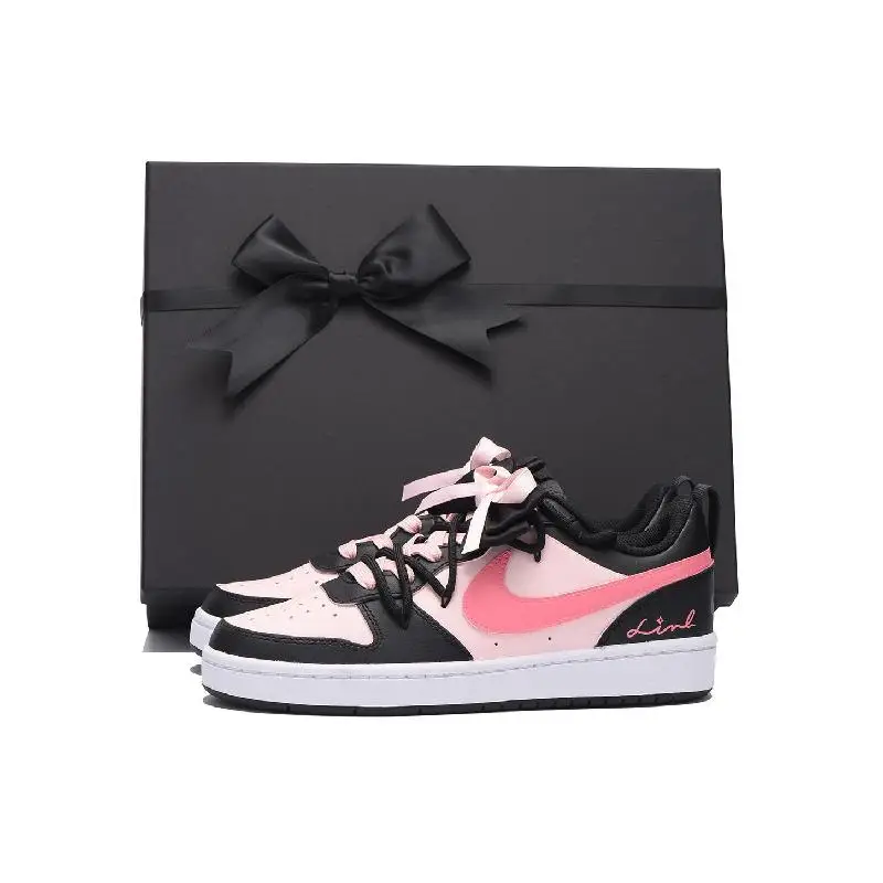 【Customize】Nike Court Borough Skateboarding Shoes Women's Low-top Black/Pink Sneakers shoes BQ5448-115
【Customize】Nike Court Borough Skateboarding Shoes Women's Low-top Black/Pink Sneakers shoes BQ5448-115