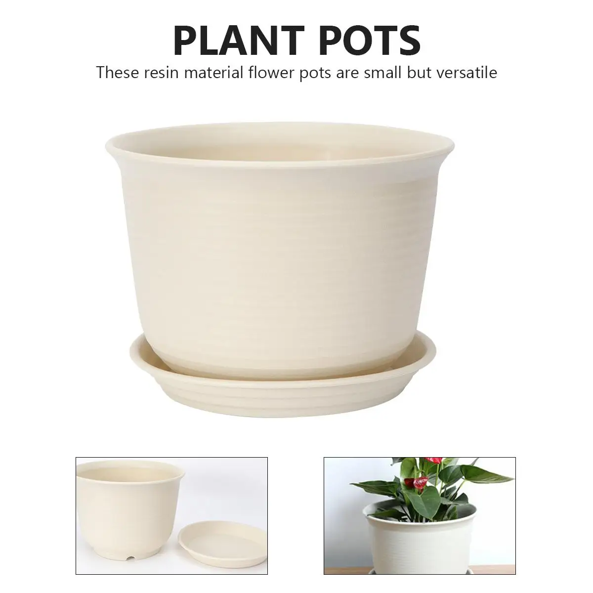 Plastic Flower Pot Plants Garden Succulent Planter Small Planting Pots Herb Decorative Nursery with Tray
Plastic Flower Pot Plants Garden Succulent Planter Small Planting Pots Herb Decorative Nursery with Tray