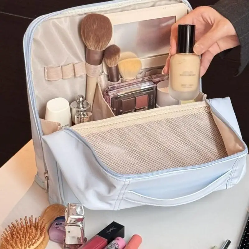 Portable Vertical Cosmetic Bag Large Capacity Girl Gift Suitcase Go Out Travel Bag Waterproof Partition Storage Cosmetic Bag
Portable Vertical Cosmetic Bag Large Capacity Girl Gift Suitcase Go Out Travel Bag Waterproof Partition Storage Cosmetic Bag