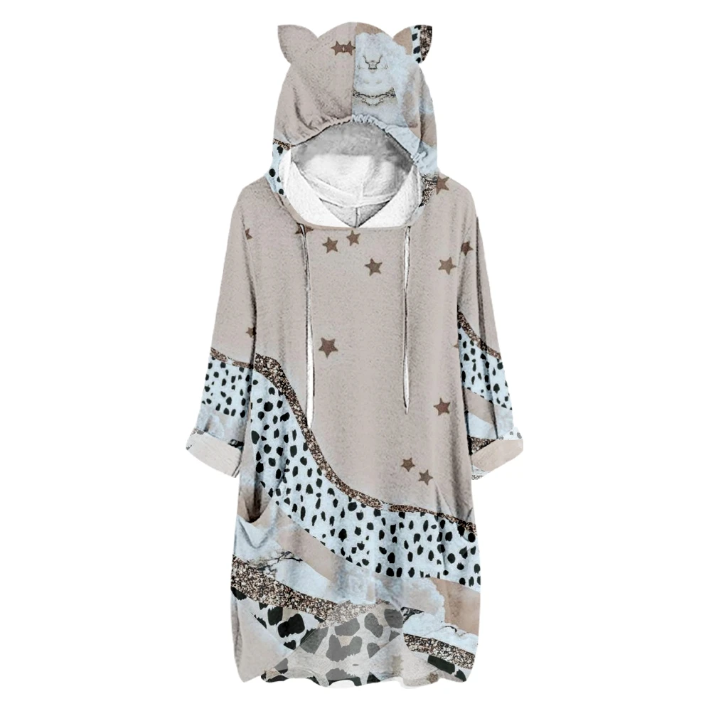 Women's Hoodie Star Stitching Printed Loose Half Sleeve Casual Fashion Women Cat Ears Sweatshirt Hoodies
Women's Hoodie Star Stitching Printed Loose Half Sleeve Casual Fashion Women Cat Ears Sweatshirt Hoodies