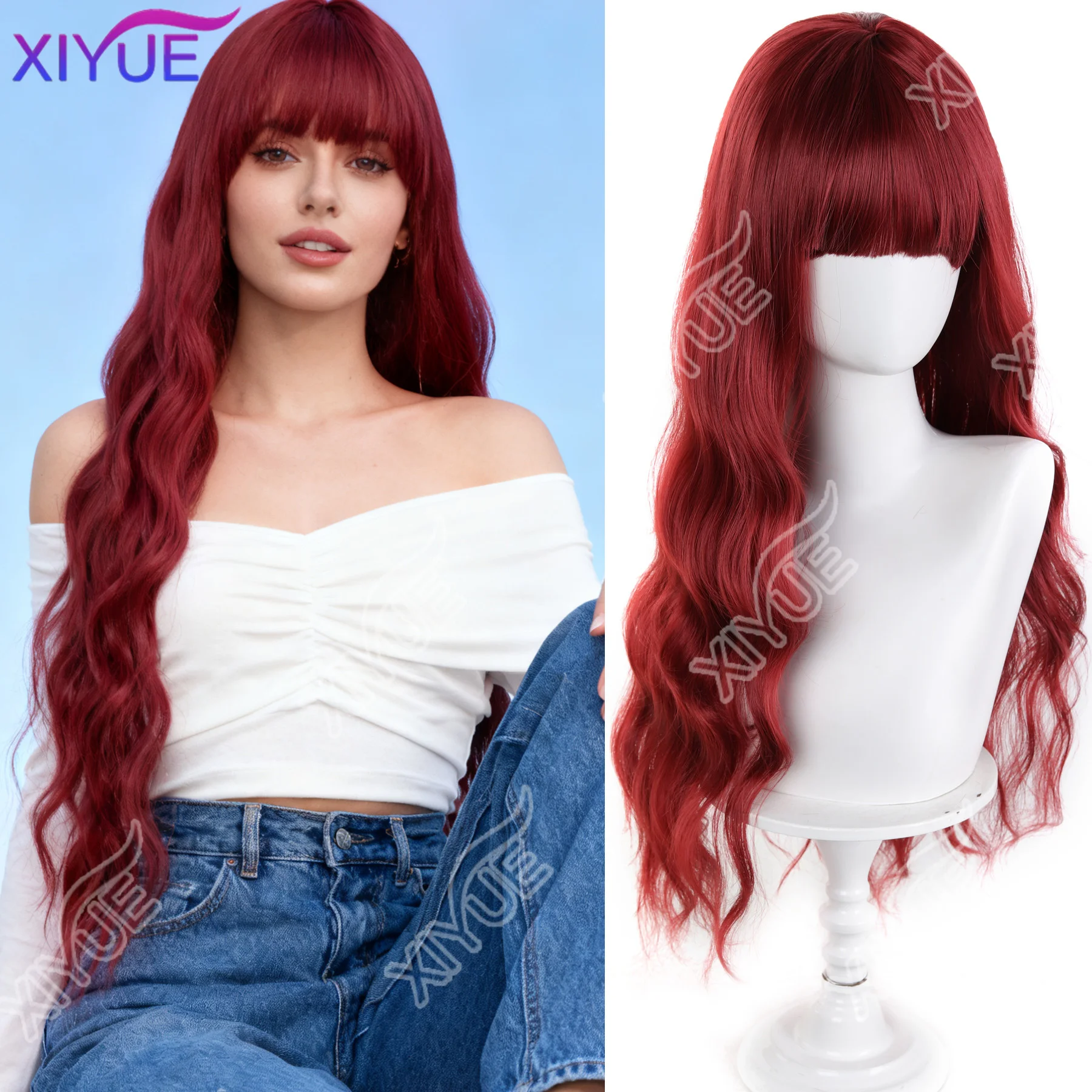 synthetic Lolita red Wig for Women Long Wavy Hair 70cm Curly Wig with Bangs Cosplay Headband Wigs Synthetic Wigs for Daily Use
synthetic Lolita red Wig for Women Long Wavy Hair 70cm Curly Wig with Bangs Cosplay Headband Wigs Synthetic Wigs for Daily Use