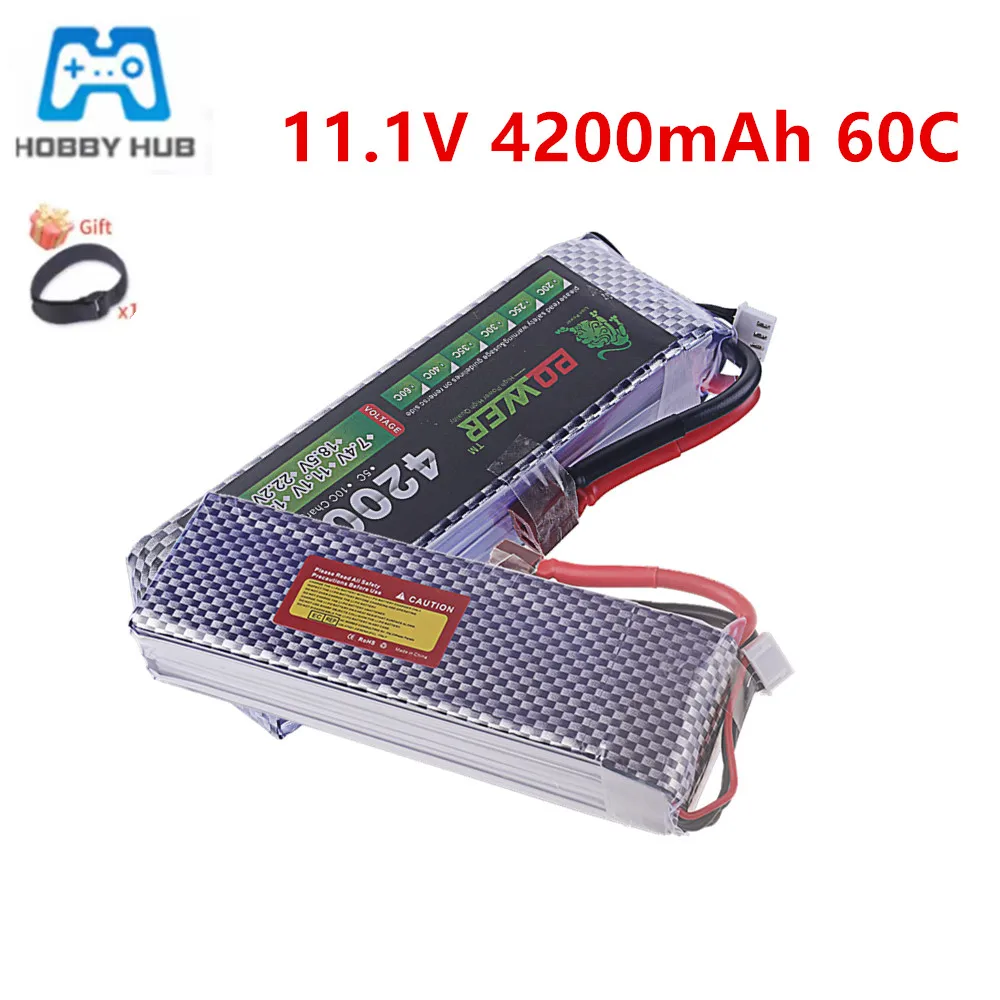3S 11.1V 4200mAh 60C Lipo Battery For RC Off-road Racing Car, R/C Helicopter Drone Quadcopter
3S 11.1V 4200mAh 60C Lipo Battery For RC Off-road Racing Car, R/C Helicopter Drone Quadcopter