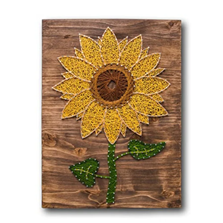 Sunflower String Art Kit American Made DIY Craft Kit for Adults Stained Pine Wood 16" x 12" Embroidery Floss for Beginner to Ad
Sunflower String Art Kit American Made DIY Craft Kit for Adults Stained Pine Wood 16" x 12" Embroidery Floss for Beginner to Ad