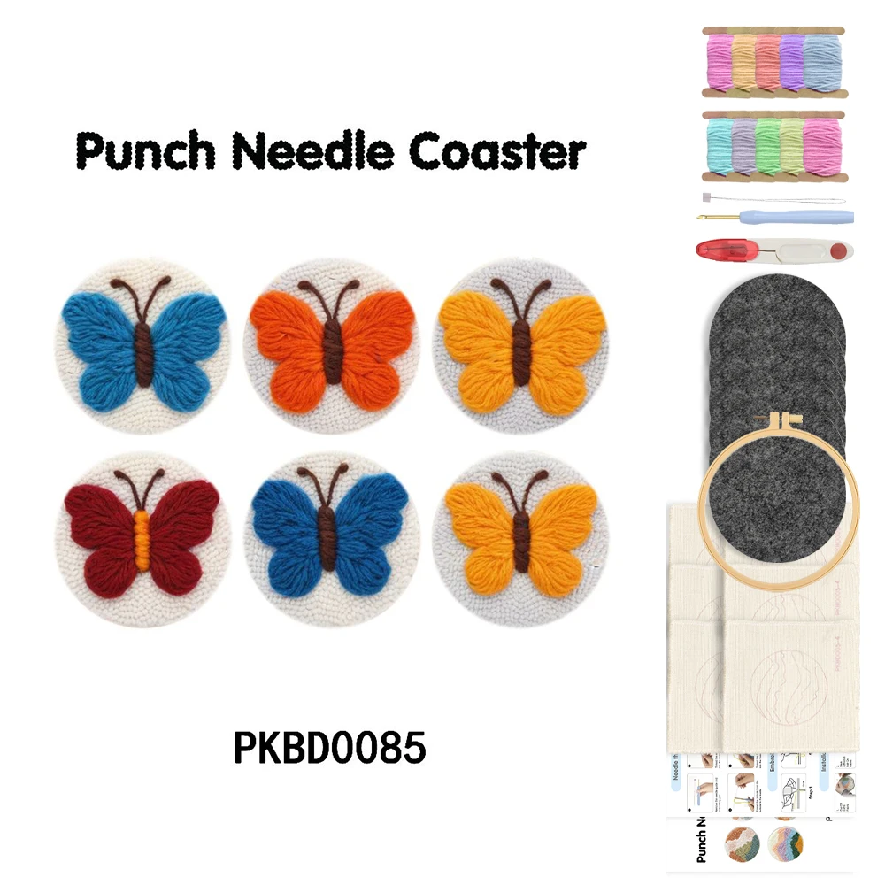 GATYZTORY 6Pcs Floral Punch Needle Coaster Kit Punch Needle Embroidery Kit for Adults Beginners Butterfly Punch Needle Supplies
GATYZTORY 6Pcs Floral Punch Needle Coaster Kit Punch Needle Embroidery Kit for Adults Beginners Butterfly Punch Needle Supplies