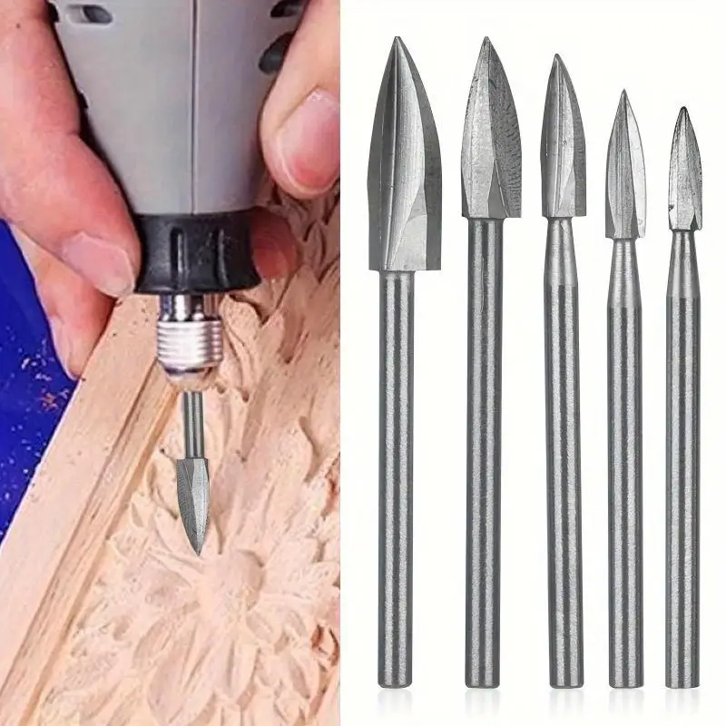 5pcs Wood Carving Drill Bit High Speed Steel Engraving Cutter Tool Kit Silver for Woodworking Root Carving Craft
5pcs Wood Carving Drill Bit High Speed Steel Engraving Cutter Tool Kit Silver for Woodworking Root Carving Craft