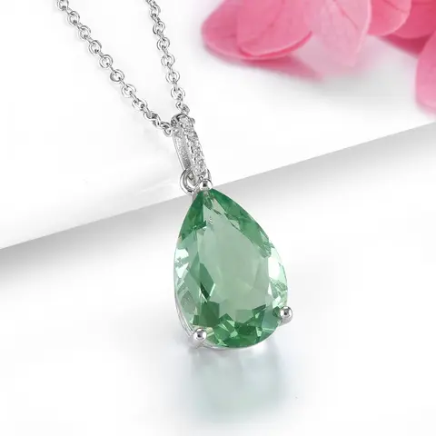 Natural Green Fluorite Solid Silver S925 Pendant 7 Carats Genuine Green Gemstone Classic Fine Jewelry Design Women Favorite Gift