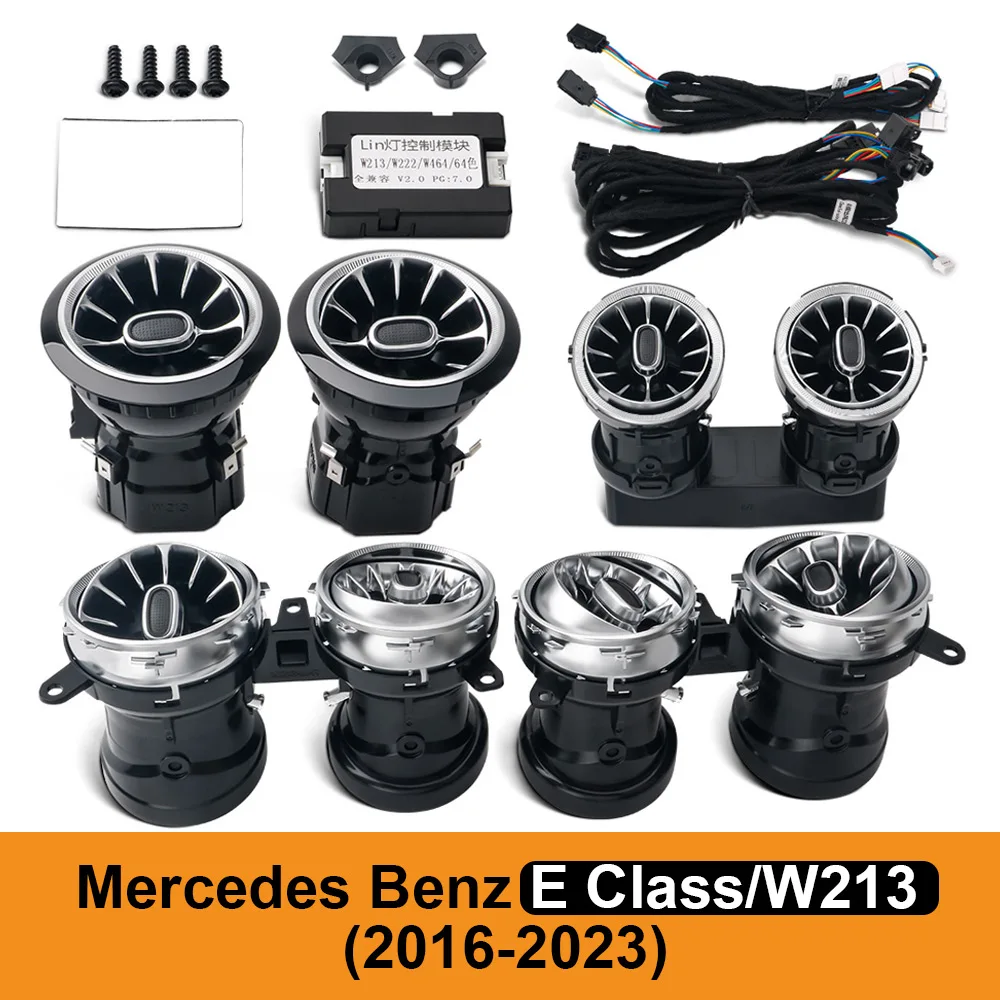 64-цветное светодиодное вентиляционное отверстие для Mercedes Benz E-Class W213 2016-2023, светодиодная турбинная форсунка, выходное освещение, турбо-внутреннее вентиляционное отверстие
64-цветное светодиодное вентиляционное отверстие для Mercedes Benz E-Class W213 2016-2023, светодиодная турбинная форсунка, выходное освещение, турбо-внутреннее вентиляционное отверстие