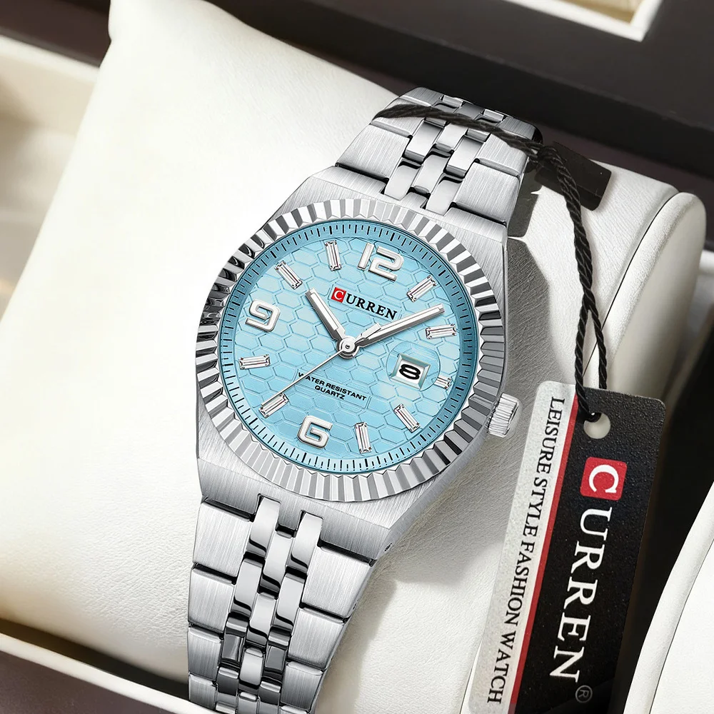 CURREN Элитный бренд женские часы элегантные модные кварцевые часы светящиеся универсальные водонепроницаемые женские часы с аутентификацией
CURREN Элитный бренд женские часы элегантные модные кварцевые часы светящиеся универсальные водонепроницаемые женские часы с аутентификацией