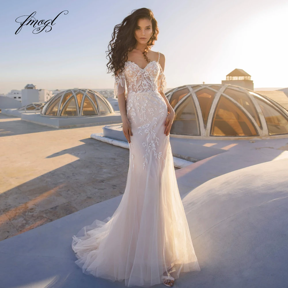 Fmogl Sexy Sweetheart Short Sleeve Lace Mermaid Wedding Dresses Luxury Appliques Beaded Detachable Train Backless Bridal Gown
Fmogl Sexy Sweetheart Short Sleeve Lace Mermaid Wedding Dresses Luxury Appliques Beaded Detachable Train Backless Bridal Gown