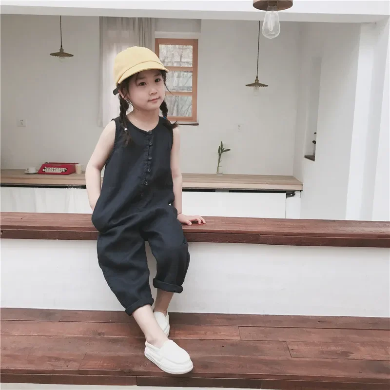 2025 Summer New Unisex Kids Overalls Korean Style Linen Sleeveless Baby Boys Girls Jumpsuits Children Clothes Casual Trousers
2025 Summer New Unisex Kids Overalls Korean Style Linen Sleeveless Baby Boys Girls Jumpsuits Children Clothes Casual Trousers