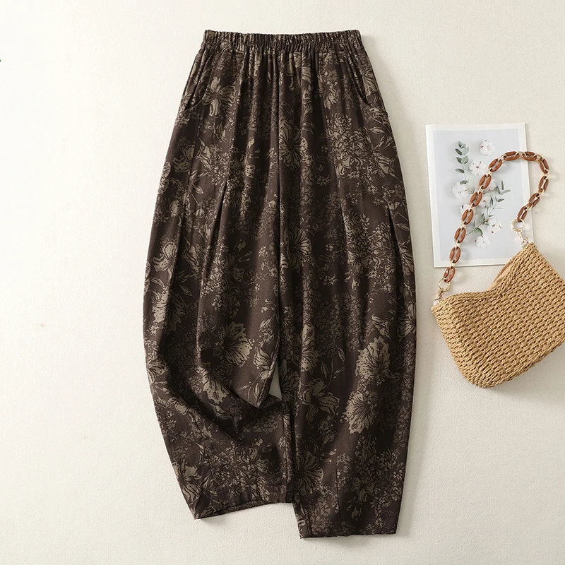 Summer New Loose Comfortable Women's Cotton Linen Casual Pants Vintage Style Nine Points Harlan Trousers Natural Waist
Summer New Loose Comfortable Women's Cotton Linen Casual Pants Vintage Style Nine Points Harlan Trousers Natural Waist