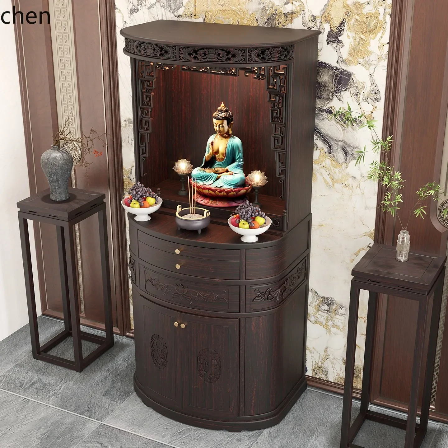 r5.21 Solid Wood Buddha Shrine Cabinet Worship Altar Zen Style God of Wealth Guanyin Offering Table Incense Case
r5.21 Solid Wood Buddha Shrine Cabinet Worship Altar Zen Style God of Wealth Guanyin Offering Table Incense Case