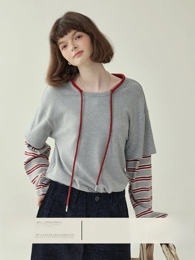 AMUU оригинальная цветная круглая футболка из двух предметов Ne Faux, женская зимняя новинка, длинный све, топ в Корейском стиле
AMUU оригинальная цветная круглая футболка из двух предметов Ne Faux, женская зимняя новинка, длинный све, топ в Корейском стиле