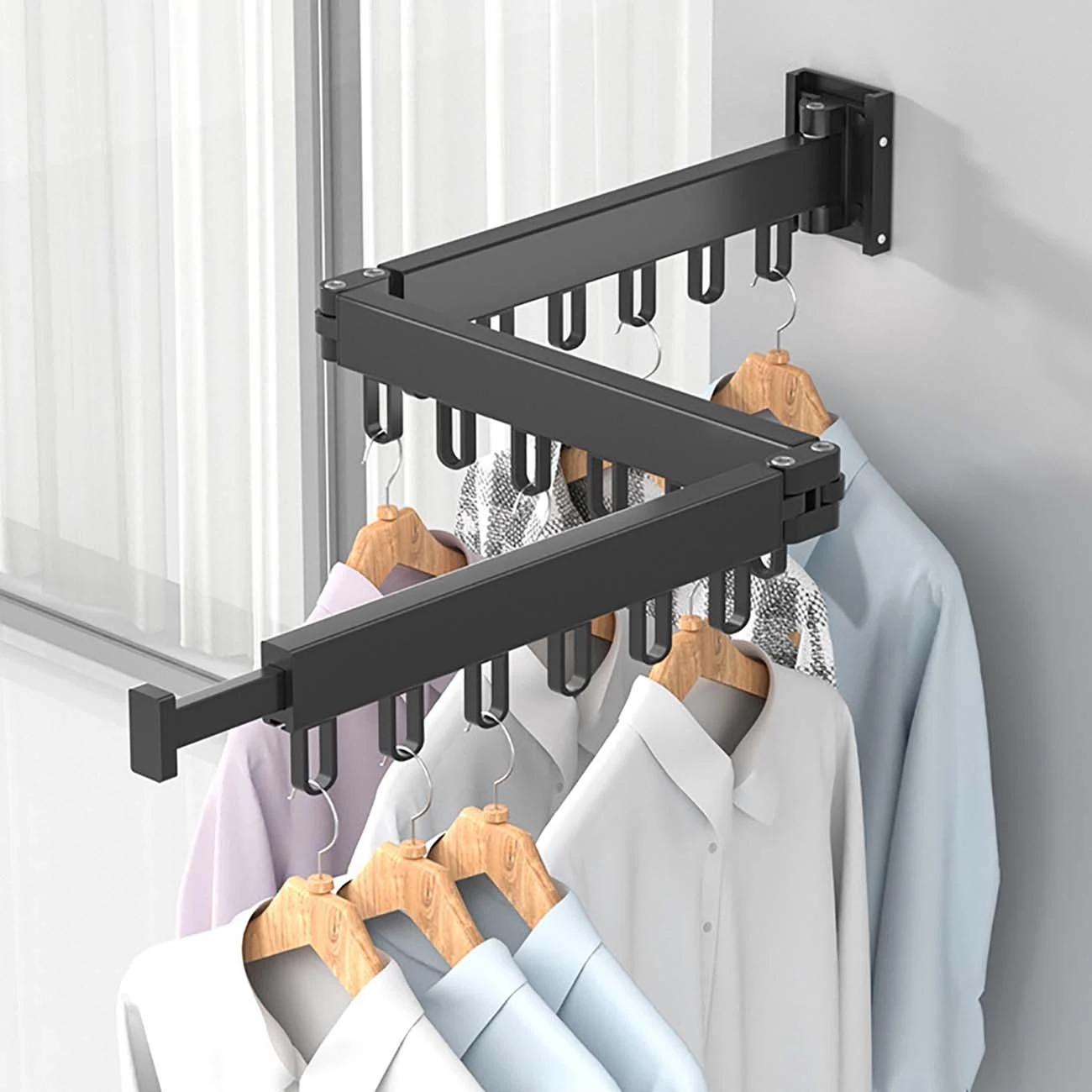 2/3 Folds Wall Mount Cloth Drying Rack Retractable Folding Clothes Hanger Space Aluminum Home Balcony Drying Clothes Rack
2/3 Folds Wall Mount Cloth Drying Rack Retractable Folding Clothes Hanger Space Aluminum Home Balcony Drying Clothes Rack