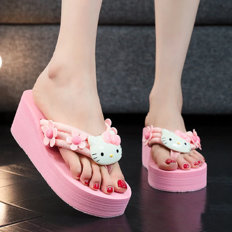 Women Kawaii Y2K Sanrio Hello Kitty Soft Flip Flop Sandals Beach Slides Shoes Casual Wedge High Heels Platform Slippers Ladies
Women Kawaii Y2K Sanrio Hello Kitty Soft Flip Flop Sandals Beach Slides Shoes Casual Wedge High Heels Platform Slippers Ladies