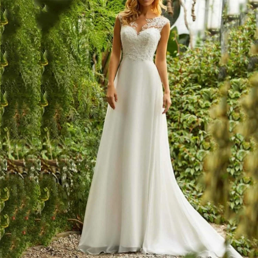 Summer Boho Chiffon Beach Wedding Dresses Bride Robes Sexy Illusion Back Lace Appliques Bridal Evening Gowns Vestidos De Novia
Summer Boho Chiffon Beach Wedding Dresses Bride Robes Sexy Illusion Back Lace Appliques Bridal Evening Gowns Vestidos De Novia