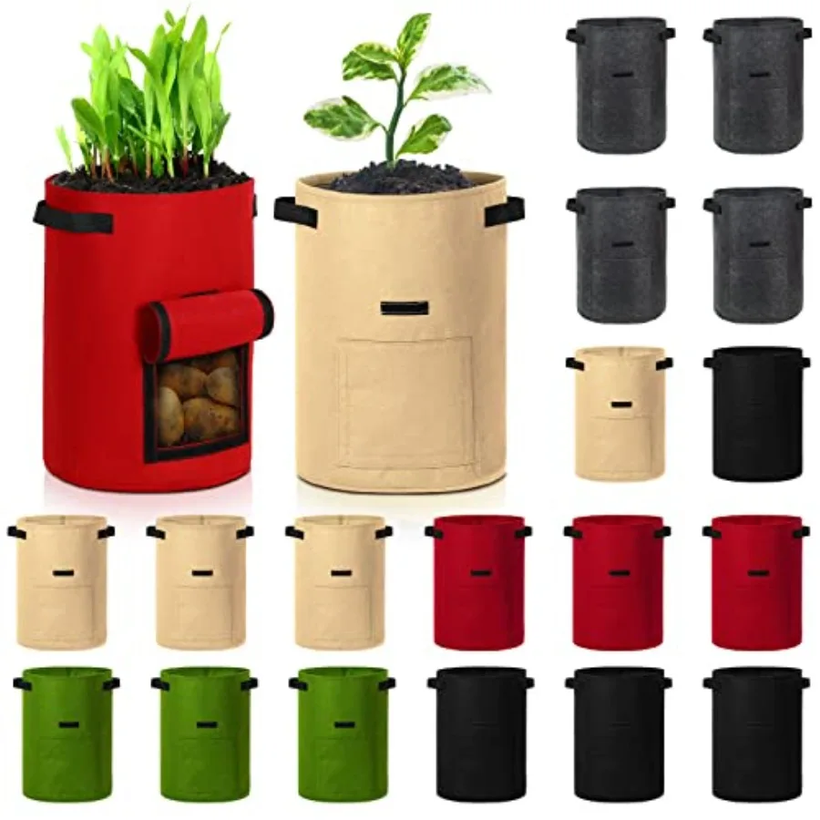 20 Pcs 10 Gallon Potato Grow Bags with Flap and Handles Thickened Aeration Fabric Pots Garden Bags Potato Growing Containers Ve
20 Pcs 10 Gallon Potato Grow Bags with Flap and Handles Thickened Aeration Fabric Pots Garden Bags Potato Growing Containers Ve