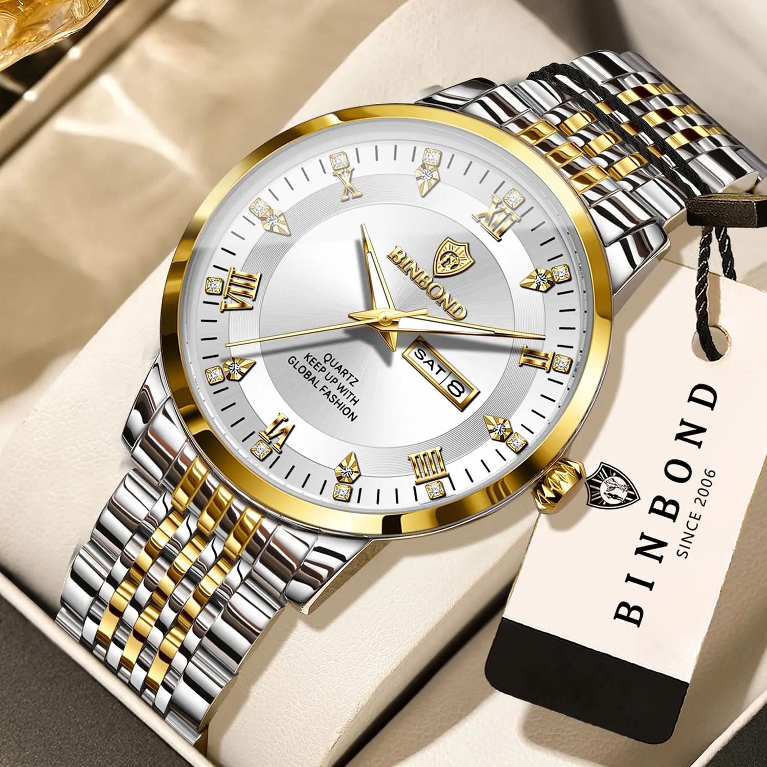 BINBOND Accurate Quartz Wristwatches for Men Luxury Sturdy Auto Date Luminous Waterproof Week Display Men's Watch Casual Reloj
BINBOND Accurate Quartz Wristwatches for Men Luxury Sturdy Auto Date Luminous Waterproof Week Display Men's Watch Casual Reloj