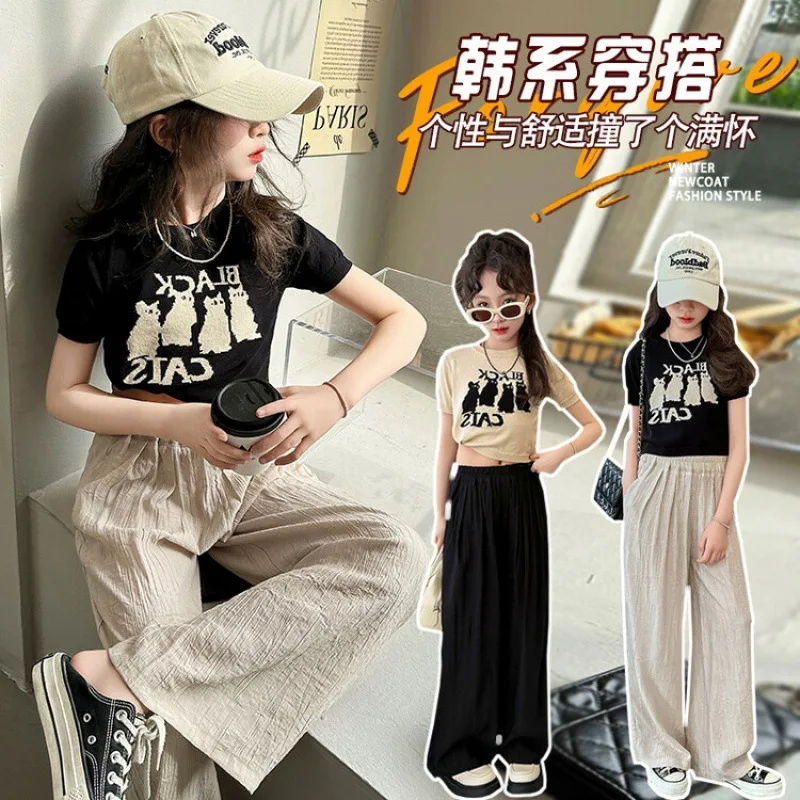 Girls' Casual Set 2024 New Fashionable Children's Summer Style With Short Sleeves For Middle And Large Children
Girls' Casual Set 2024 New Fashionable Children's Summer Style With Short Sleeves For Middle And Large Children