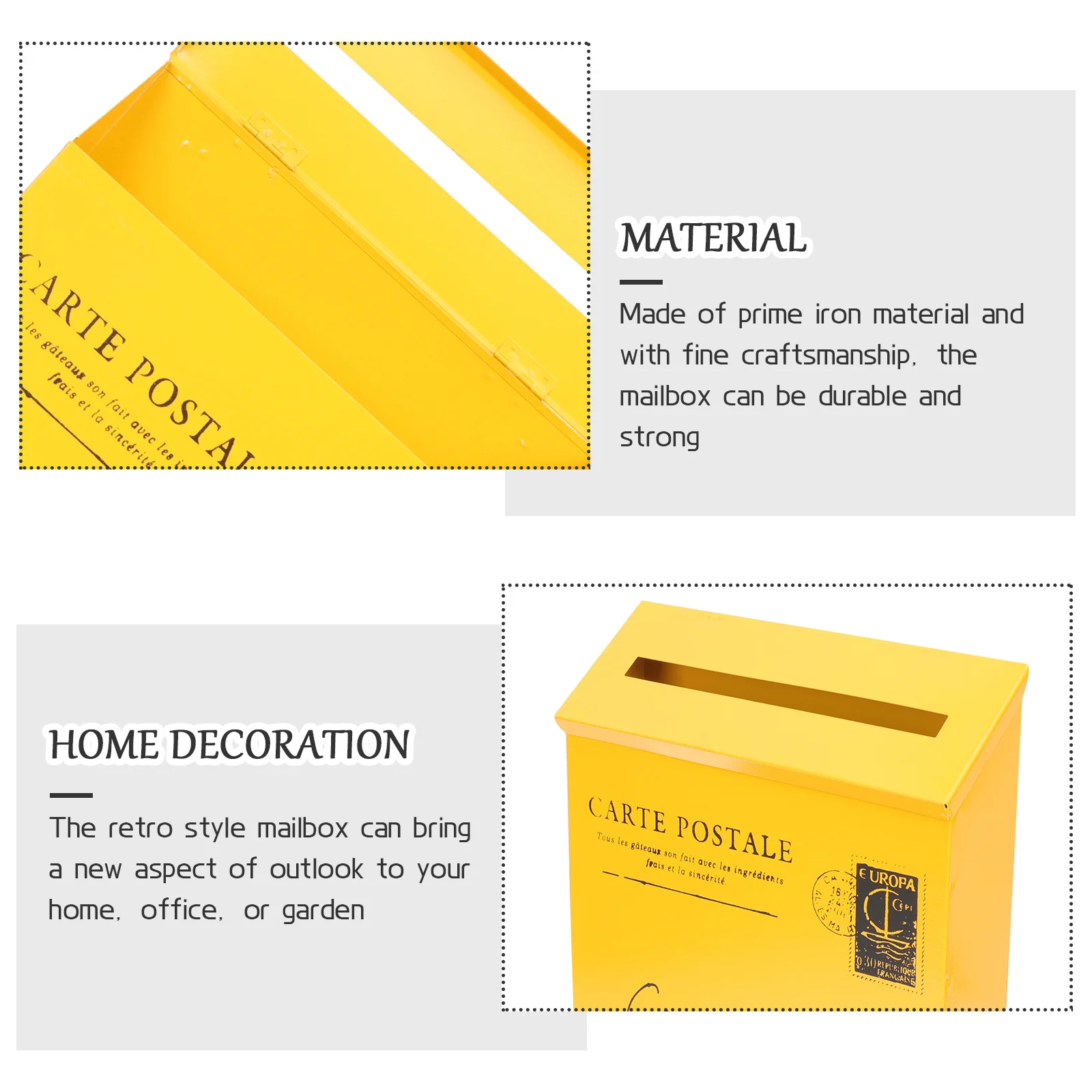 Retro Design Iron Letter Box Wall Mounted Mailbox for Garden Home Decor Vintage Style Post Box Wall Mount Mailbox
Retro Design Iron Letter Box Wall Mounted Mailbox for Garden Home Decor Vintage Style Post Box Wall Mount Mailbox