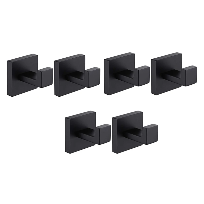 6 Pack Matte Black Towel Hook Stainless Steel Bathroom Rust Proof Clothes Towel Coat Hook Wall Mounted Square Hanger
6 Pack Matte Black Towel Hook Stainless Steel Bathroom Rust Proof Clothes Towel Coat Hook Wall Mounted Square Hanger