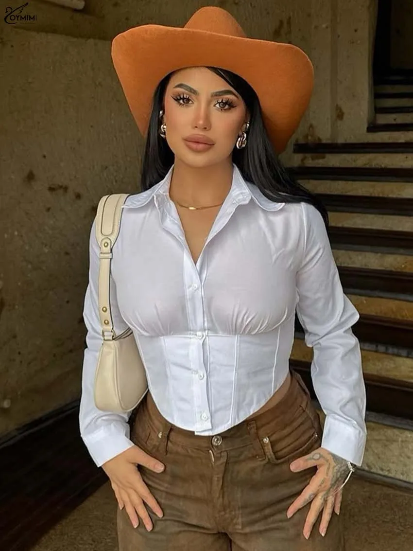 Oymimi Fashion White Cotton Women's Shirt Elegant Turn-Down Collar Long Sleeve Slim Blouses Casual Single Breasted Solid Shirts
Oymimi Fashion White Cotton Women's Shirt Elegant Turn-Down Collar Long Sleeve Slim Blouses Casual Single Breasted Solid Shirts