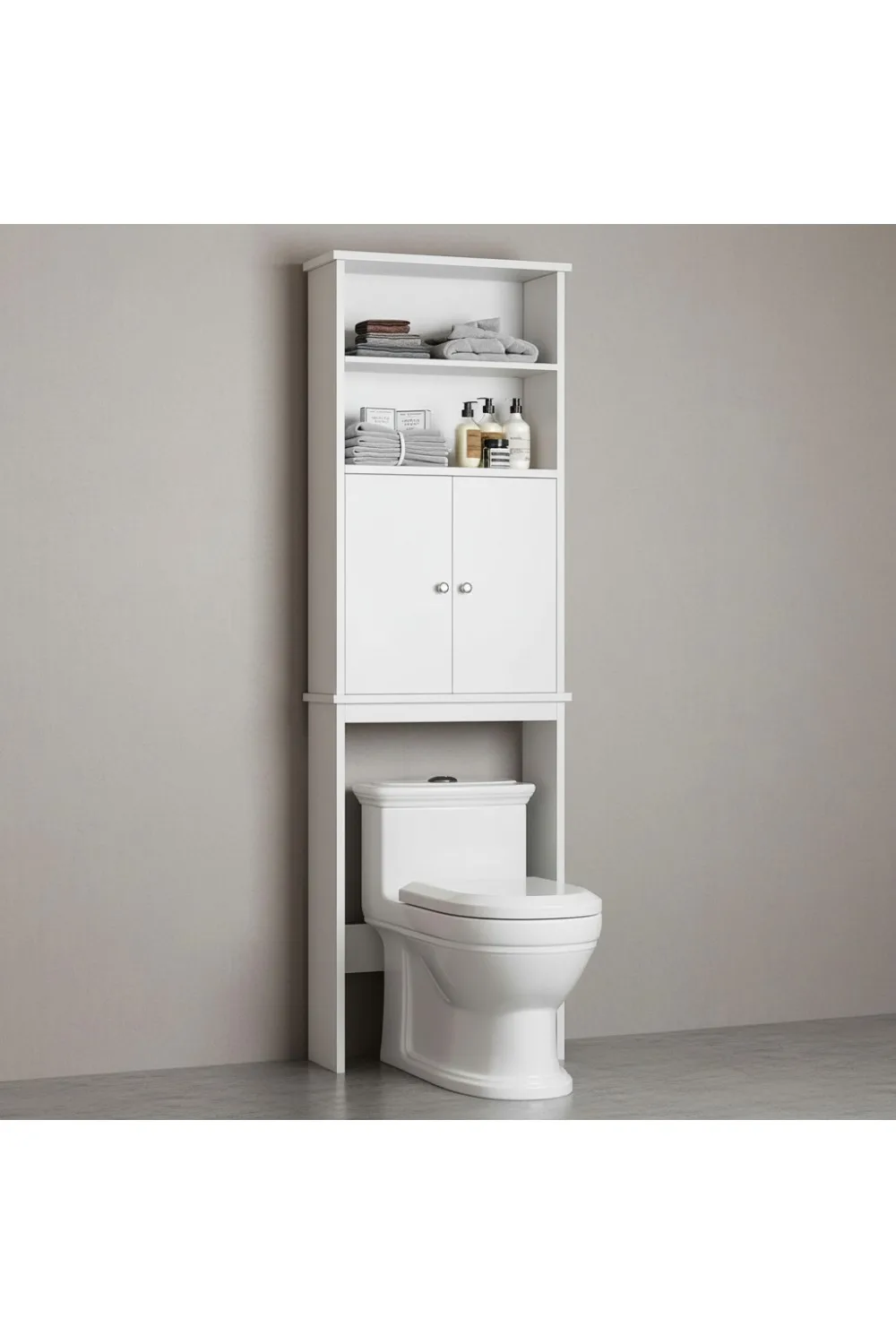 Шкаф для хранения над унитазом, регулируемый органайзер для полки в ванной комнате с защитой от опрокидывания, белый - решение для экономии места
Шкаф для хранения над унитазом, регулируемый органайзер для полки в ванной комнате с защитой от опрокидывания, белый - решение для экономии места