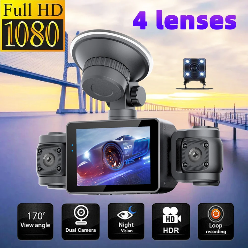 Car Dash Cam 4 Channel for Car DVR 360° Video Recorder 1080P Front Left Right Rear Loop Recording Night Vision Parking Moniter
Car Dash Cam 4 Channel for Car DVR 360° Video Recorder 1080P Front Left Right Rear Loop Recording Night Vision Parking Moniter
