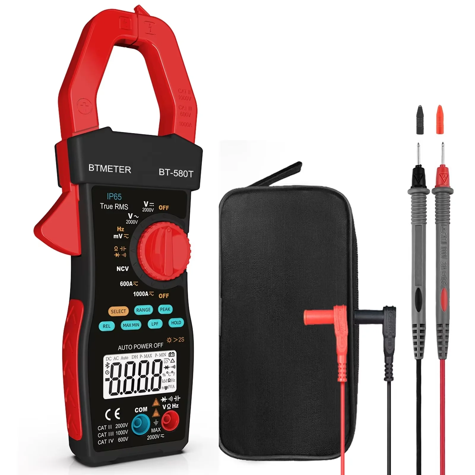 BTMETER Digital Clamp Meter for PV Industry, 6000 Counts TRMS, Measures 600A/1000A AC/DC Current & 2000V AC/DC Voltage, with NCV
BTMETER Digital Clamp Meter for PV Industry, 6000 Counts TRMS, Measures 600A/1000A AC/DC Current & 2000V AC/DC Voltage, with NCV