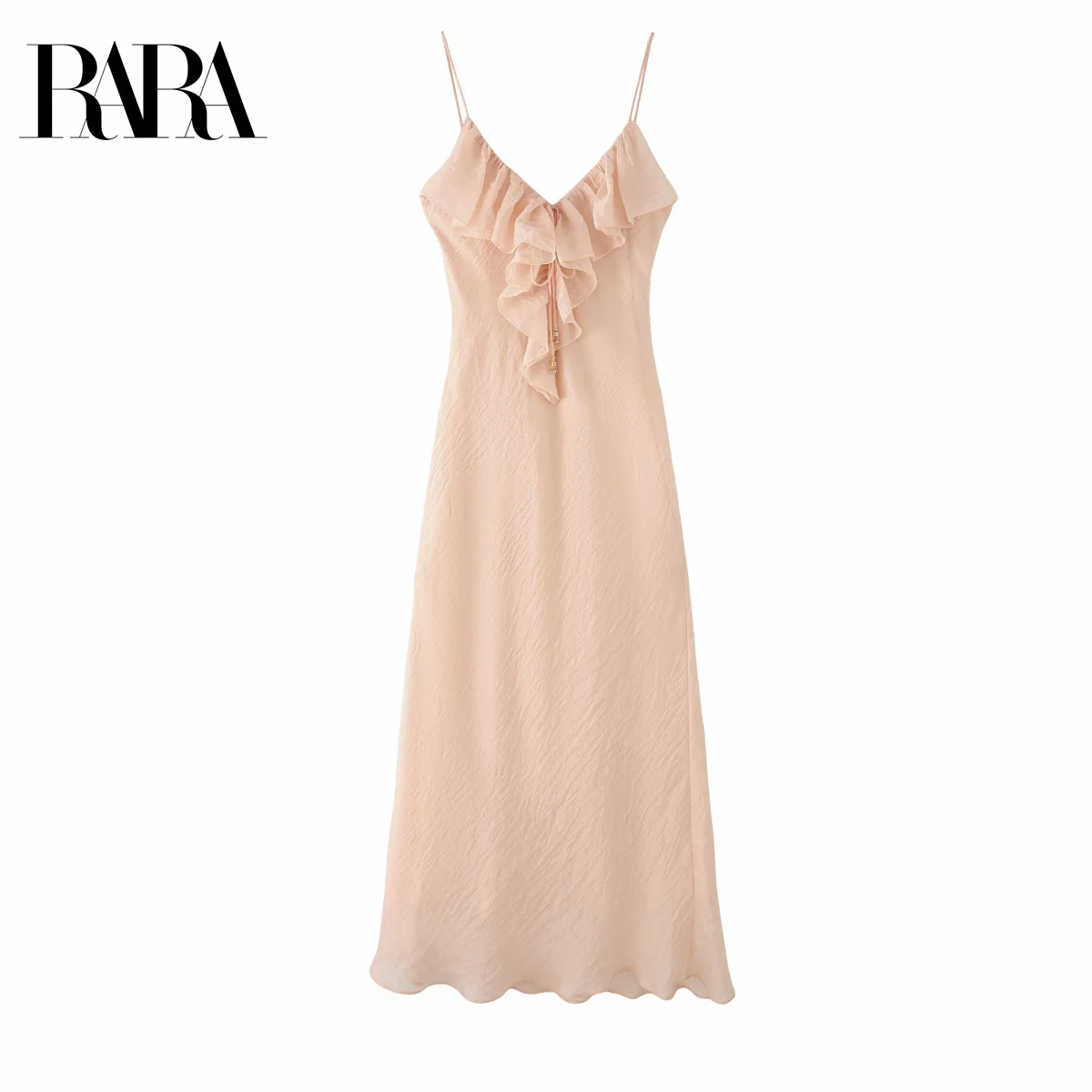 RARA Women's Elegant Chiffon V - Neck Spaghetti Straps Straight Midi - length Dress with Layered Ruffle Decoration
RARA Women's Elegant Chiffon V - Neck Spaghetti Straps Straight Midi - length Dress with Layered Ruffle Decoration